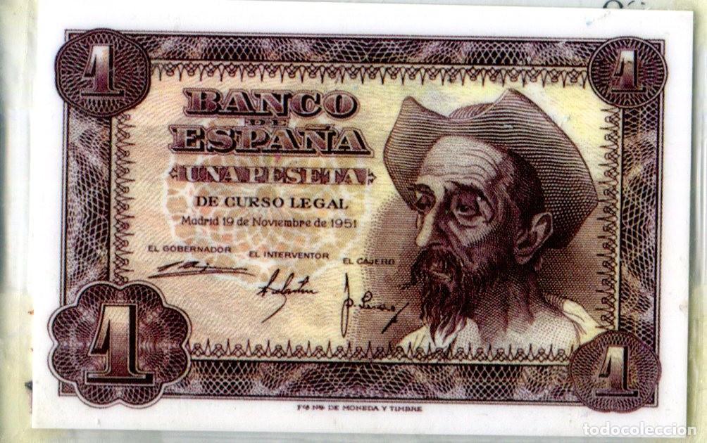 Coleccionismo Calendarios: CALENDARIO BOLSILLO DON QUIJOTE 2002 (BILLETE 1 PTA 1951 -PUBLICIDAD PORTUGALETE) PLASTIFICADO