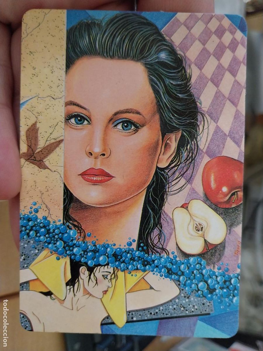 Colecionismo Calend&aacute;rios: MUJER AVE MANZANA ILUSTRACION * CALENDARIO 1992 PUBLICIDAD FERNANDO PELUQUERO USERA