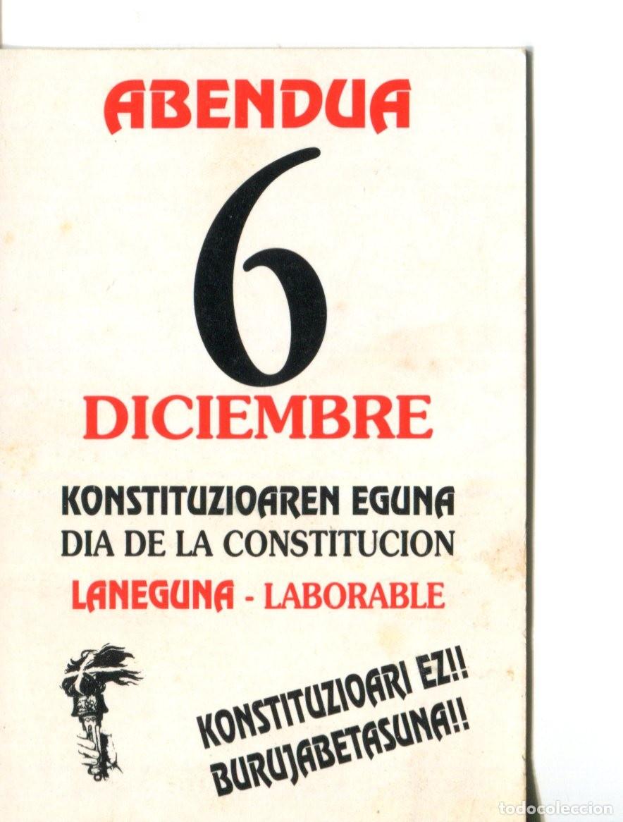 Sammeln von Kalendern: CALENDARIO BOLSILLO POLITICO VASCO 1995 (EUZKO GAZTEDI (ORGANIZ JUVENIL PNV) - CONSTITUCION NO)