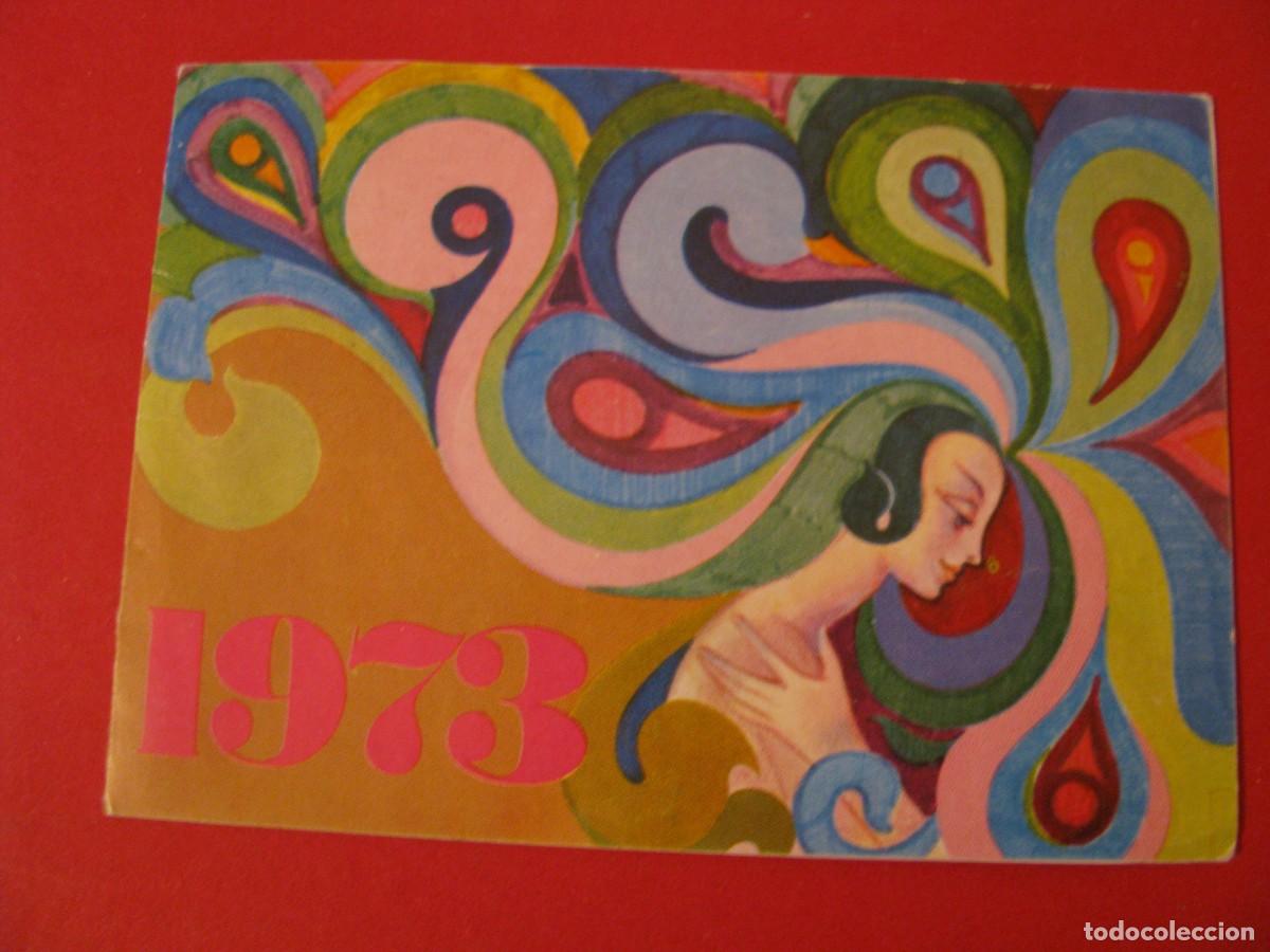 Colecionismo Calend&aacute;rios: CALENDARIO COSM&Eacute;TICA CAPILAR WELLA 1973. 11X7,5 CM. DIPTICO