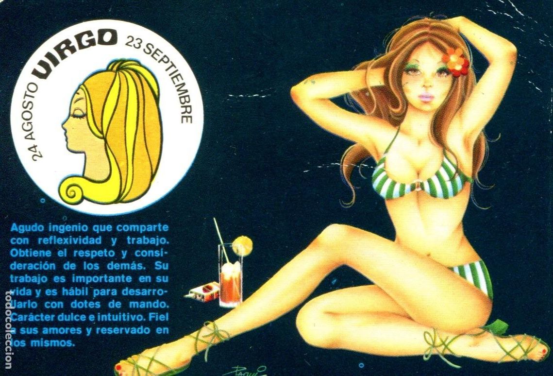Coleccionismo calendarios: CALENDARIO HOROSCOPO ZODIACO VIRGO A&Ntilde;O 1975 CHICA