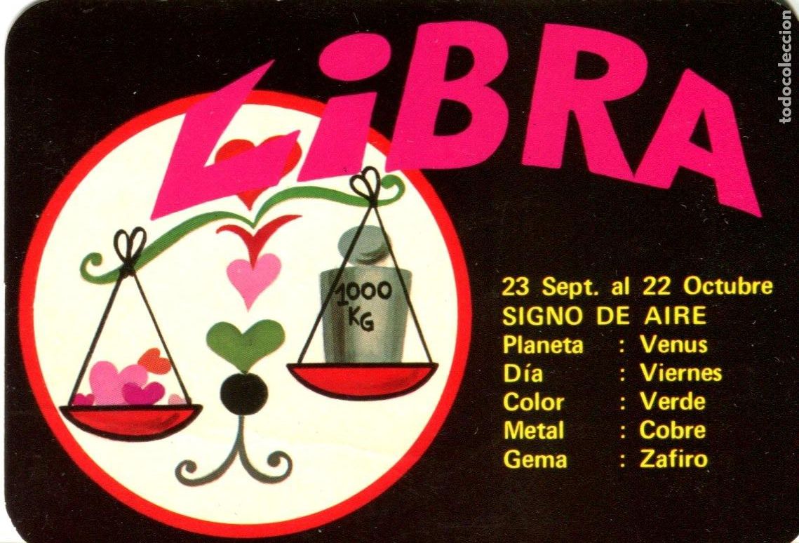 Coleccionismo calendarios: CALENDARIO HOROSCOPO ZODIACO LIBRA A&Ntilde;O 1976