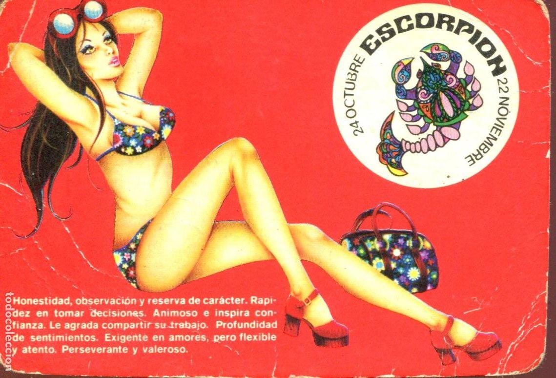 Coleccionismo calendarios: CALENDARIO HOROSCOPO ZODIACO ESCORPION A&Ntilde;O 1976