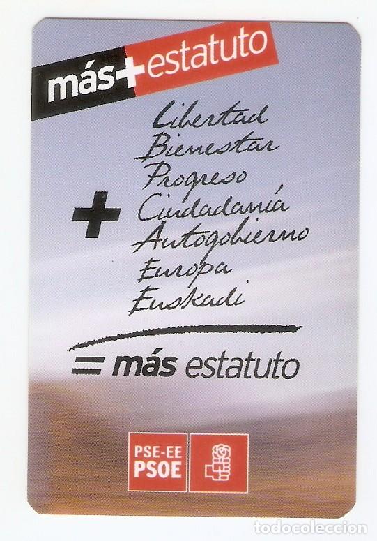 Coleccionismo Calendarios: CALENDARIO DE BOLSILLO A&Ntilde;O 2003 POL&Iacute;TICA - PARTIDO SOCIALISTA - PA&Iacute;S VASCO - VER FOTO REVERSO