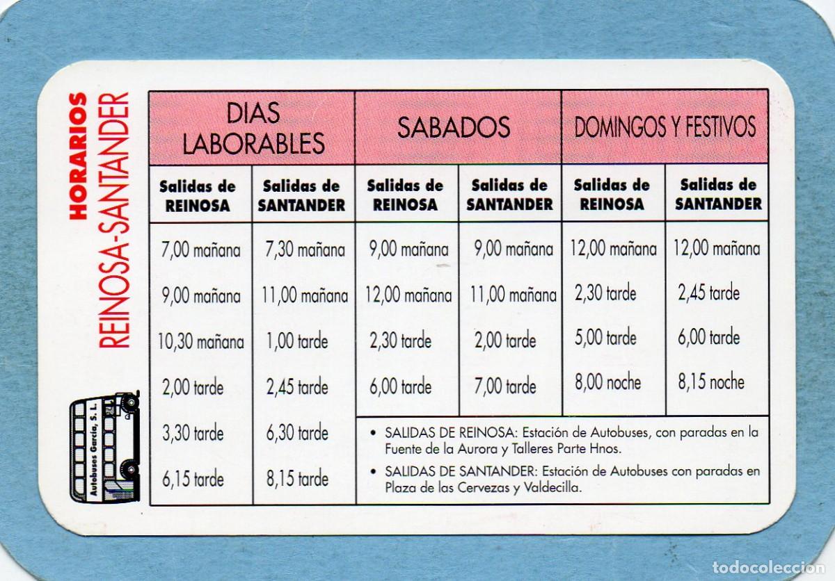 Collezionismo Calendari: Calendario de Publicidad 1994 - HORARIOS REINOSA - SANTANDER - AUTOBUSES GARCIA