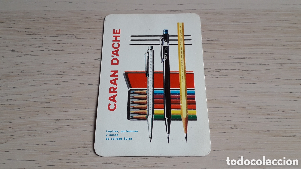 Coleccionismo Calendarios: Calendario de bolsillo Caran d'Ache l&aacute;pices portaminas Suiza, Heraclio Fournier, a&ntilde;o 1964.