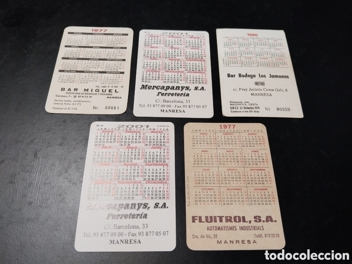 Collezionismo Calendari: Lote de 5 Calendarios Er&oacute;ticos. A&ntilde;os 1977(2), 1980, 2001(2)