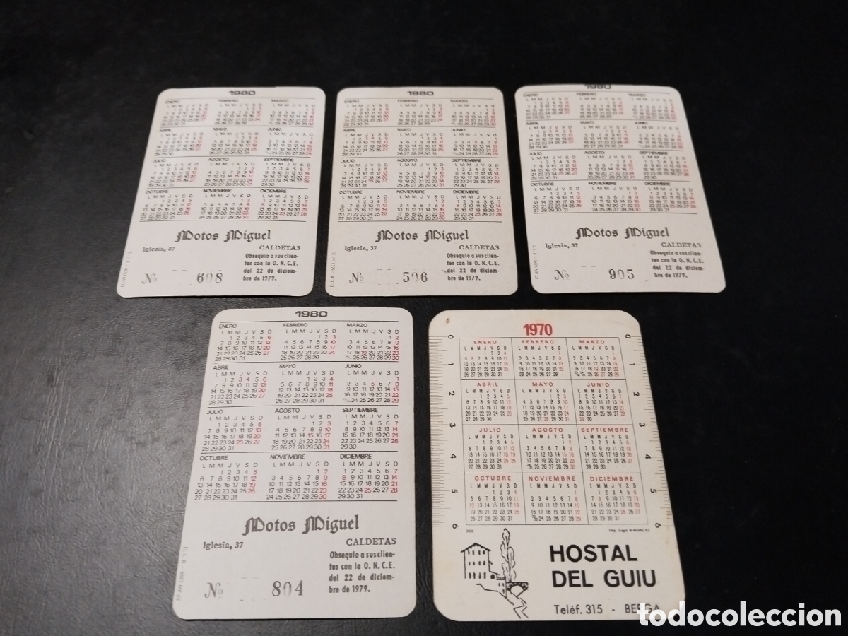 Collectionnisme Calendriers: Lote de 5 Calendarios Er&oacute;ticos. A&ntilde;os 1970, 1980(4)
