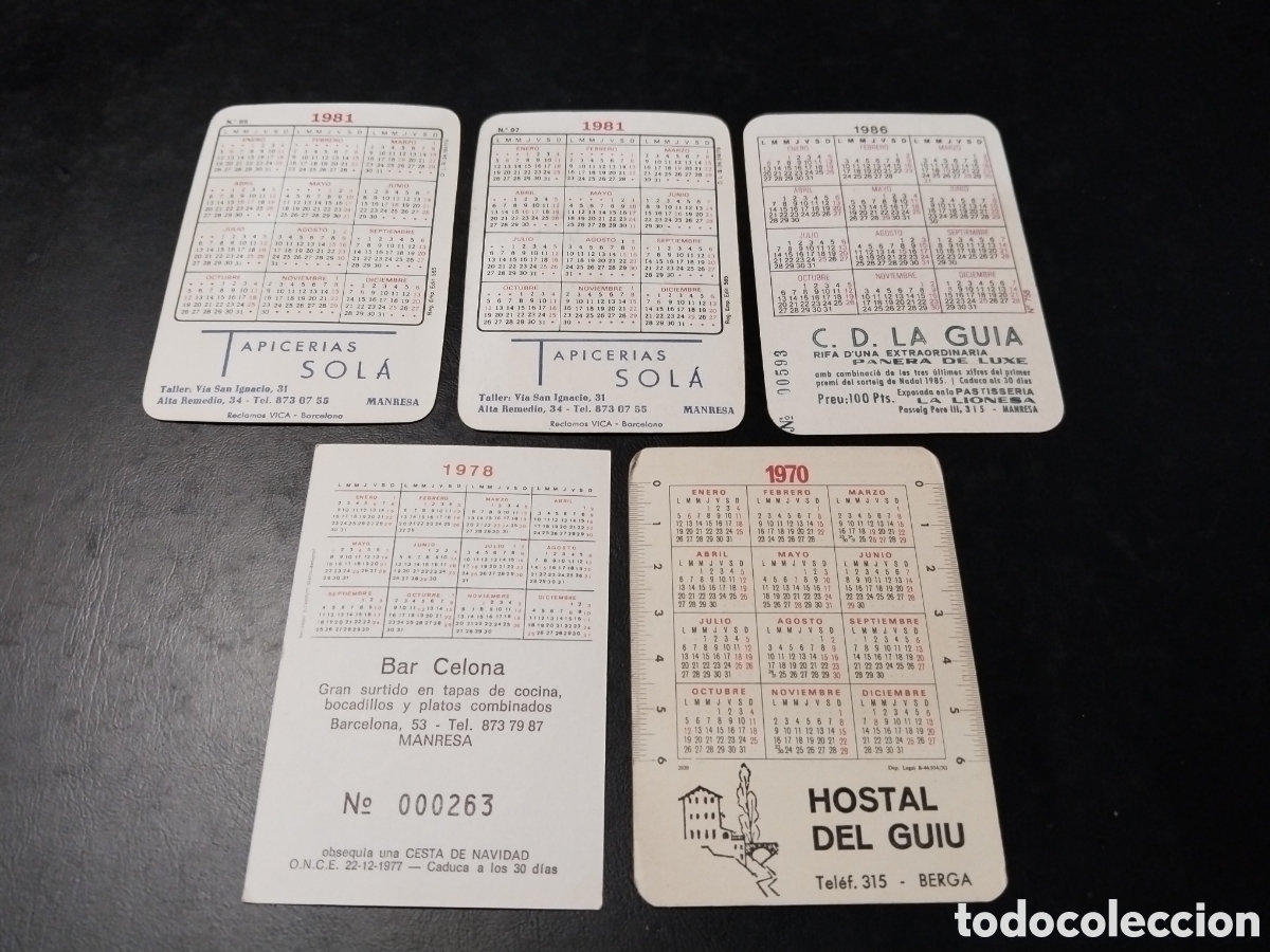 Colecionismo Calend&aacute;rios: Lote de 5 Calendarios Er&oacute;ticos. A&ntilde;os 1979, 1978, 1981(2), 1986