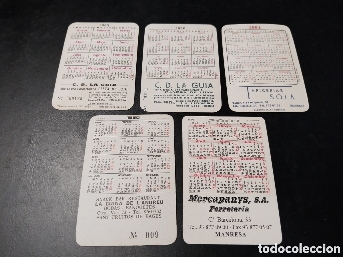 Collezionismo Calendari: Lote de 5 Calendarios Er&oacute;ticos. A&ntilde;os 1980, 1981, 1985, 1986, 2001