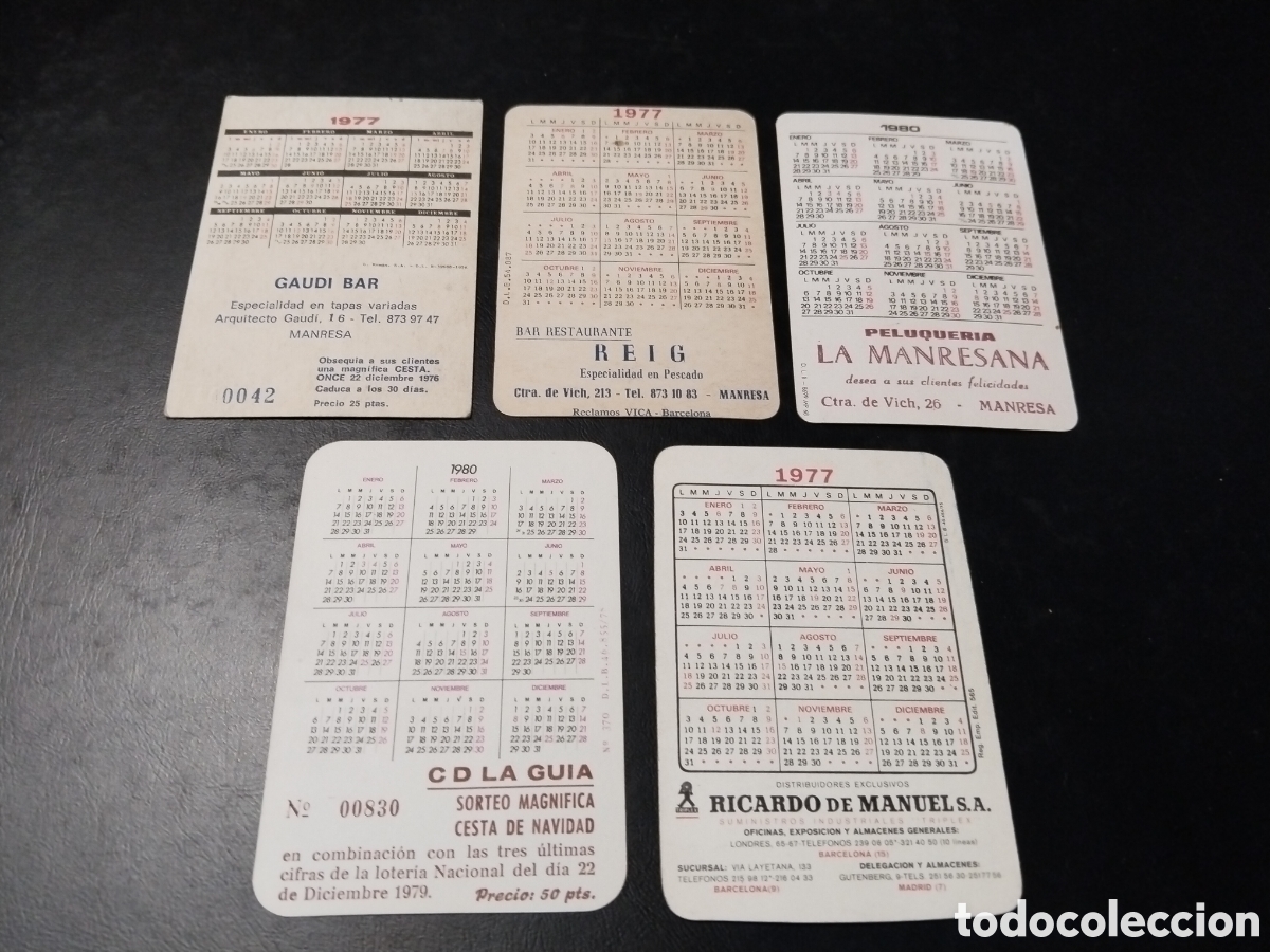 Collezionismo Calendari: Lote de 5 Calendarios Er&oacute;ticos. A&ntilde;os 1977(3), 1980(2)