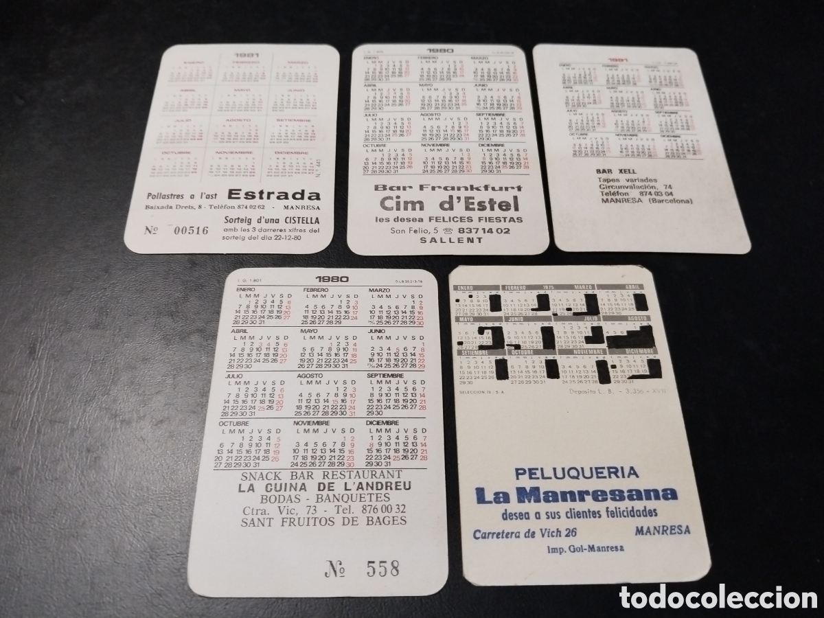 Collezionismo Calendari: Lote de 5 Calendarios Er&oacute;ticos. A&ntilde;os 1975, 1980(2), 1981(2)