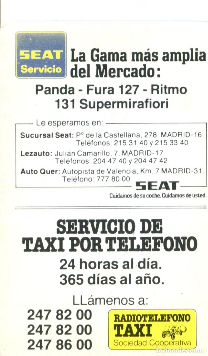 Coleccionismo calendarios: CALENDARIO PUBLICITARIO. COCHE. SEAT. A&Ntilde;O 1982. VER FOTO ADICIONAL
