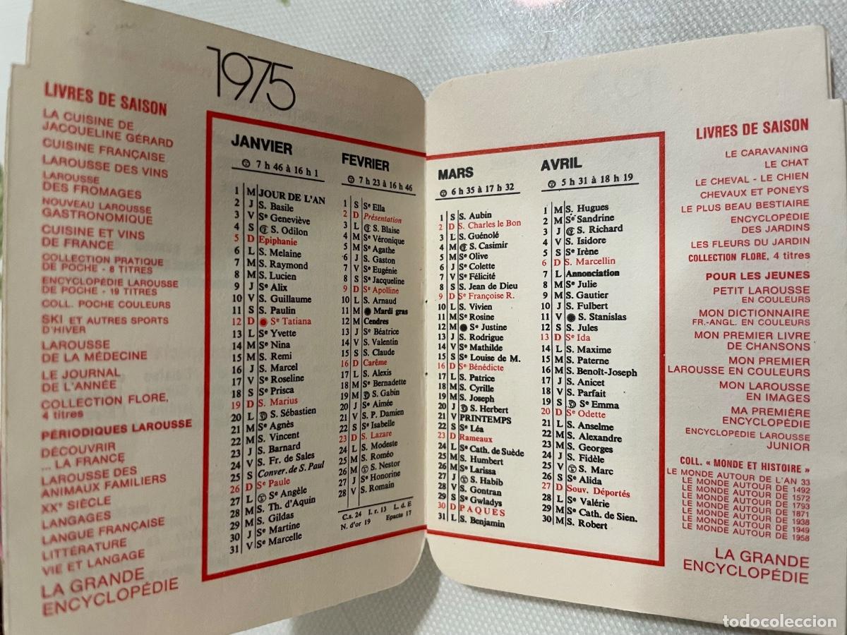 Coleccionismo calendarios: calendario Larousse 1975 - Foto 2