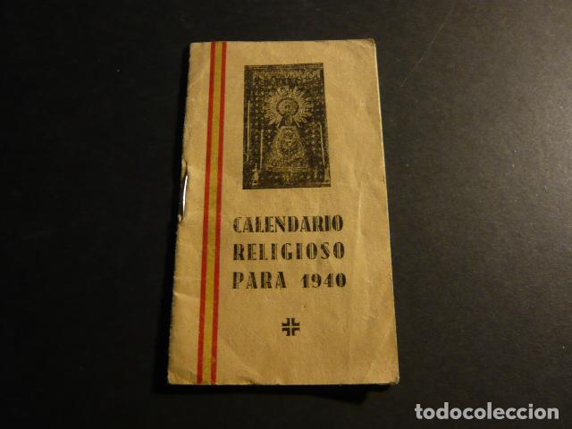 Coleccionismo calendarios: CALENDARIO RELIGIOSO PARA 1940 - Foto 1