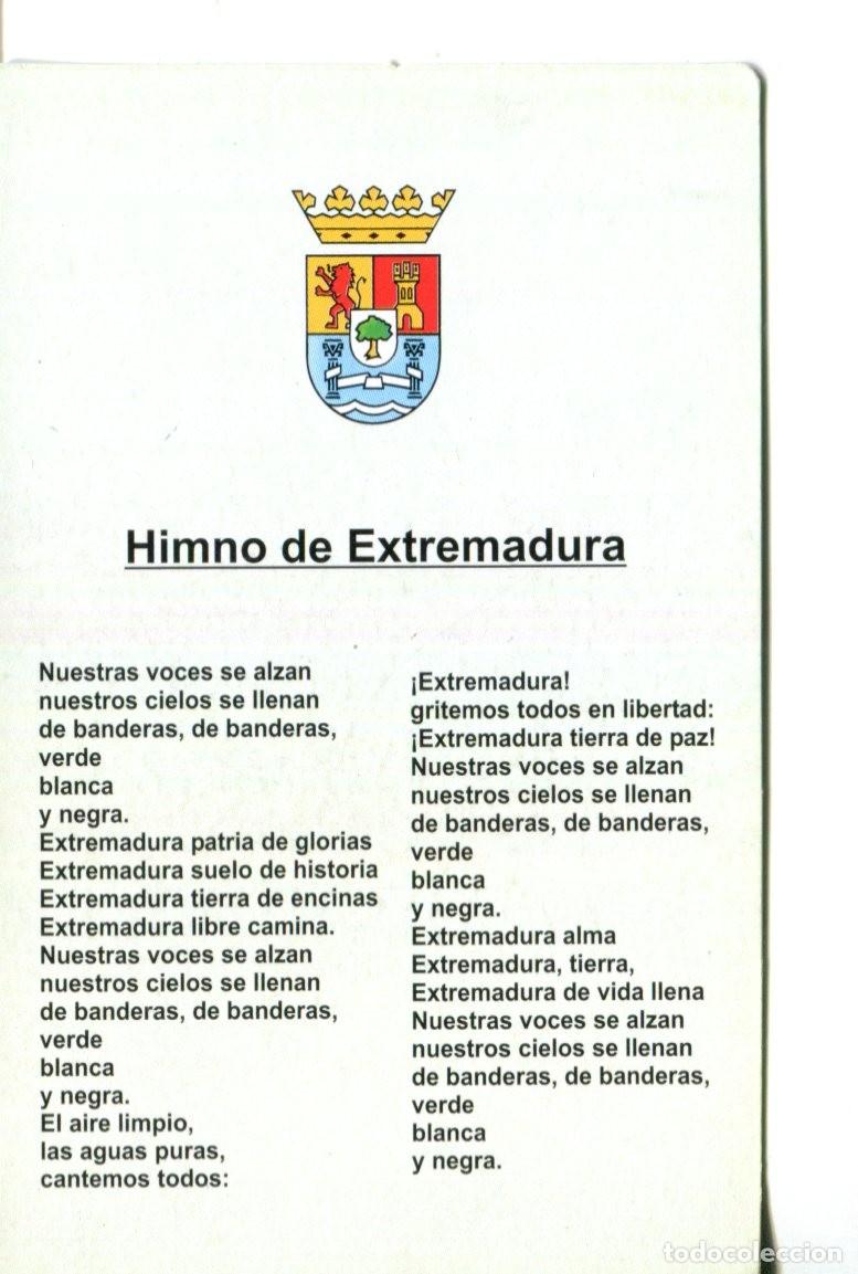Coleccionismo calendarios: CALENDARIO PUBLICIDAD CAJA/BANCO - CAJA DE BADAJOZ - HIMNO DE EXTREMADURA - A&Ntilde;O 2010