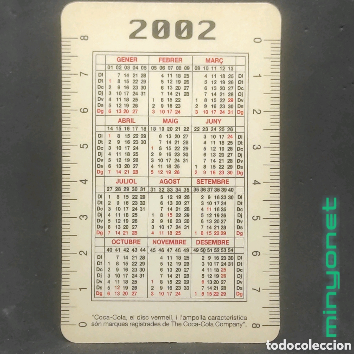 Coleccionismo calendarios: Calendario Coca-Cola 2002 Catal&aacute;n - Foto 2