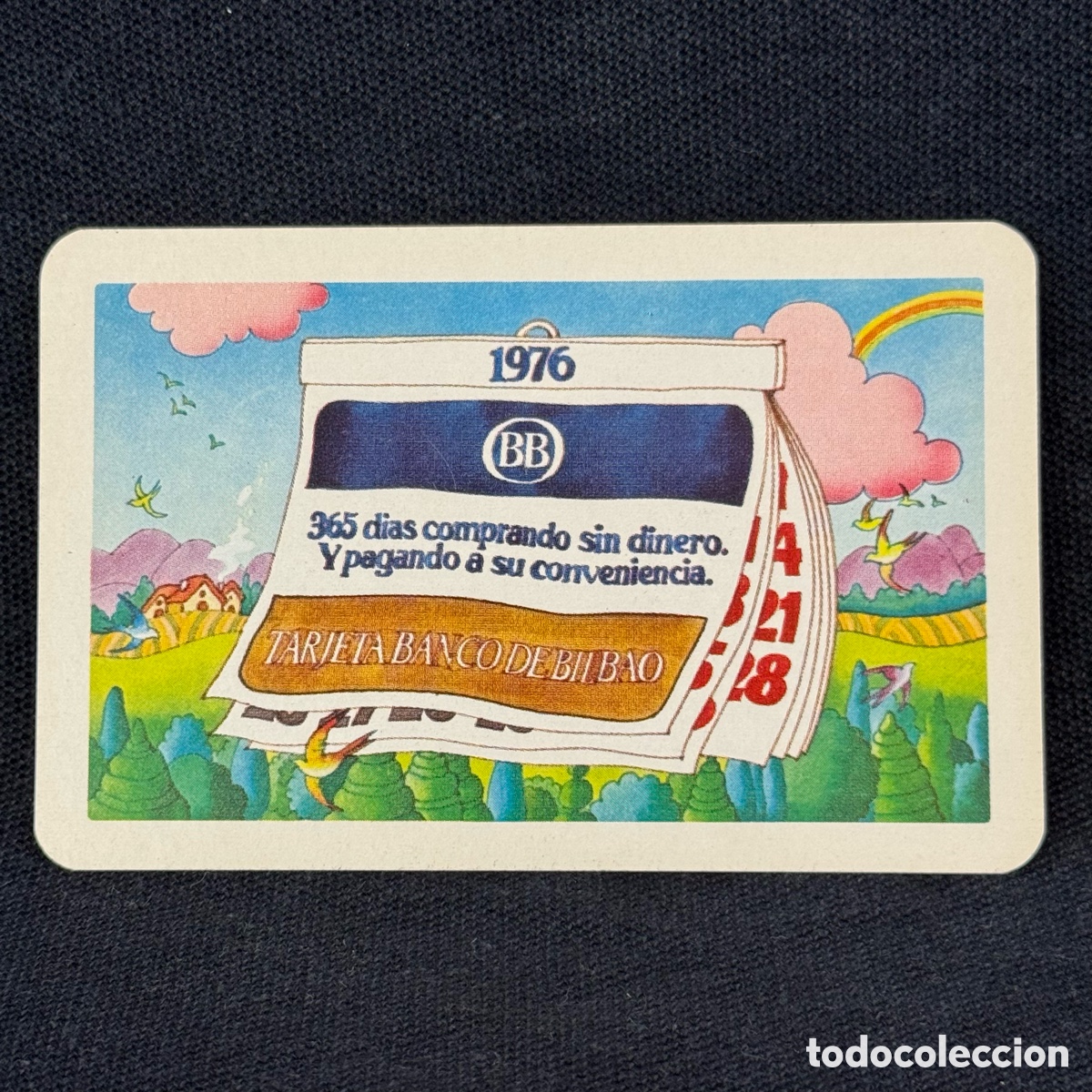 Coleccionismo calendarios: CALENDARIO BOLSILLO FOURNIER TARJETA BANCO DE BILBAO 1976