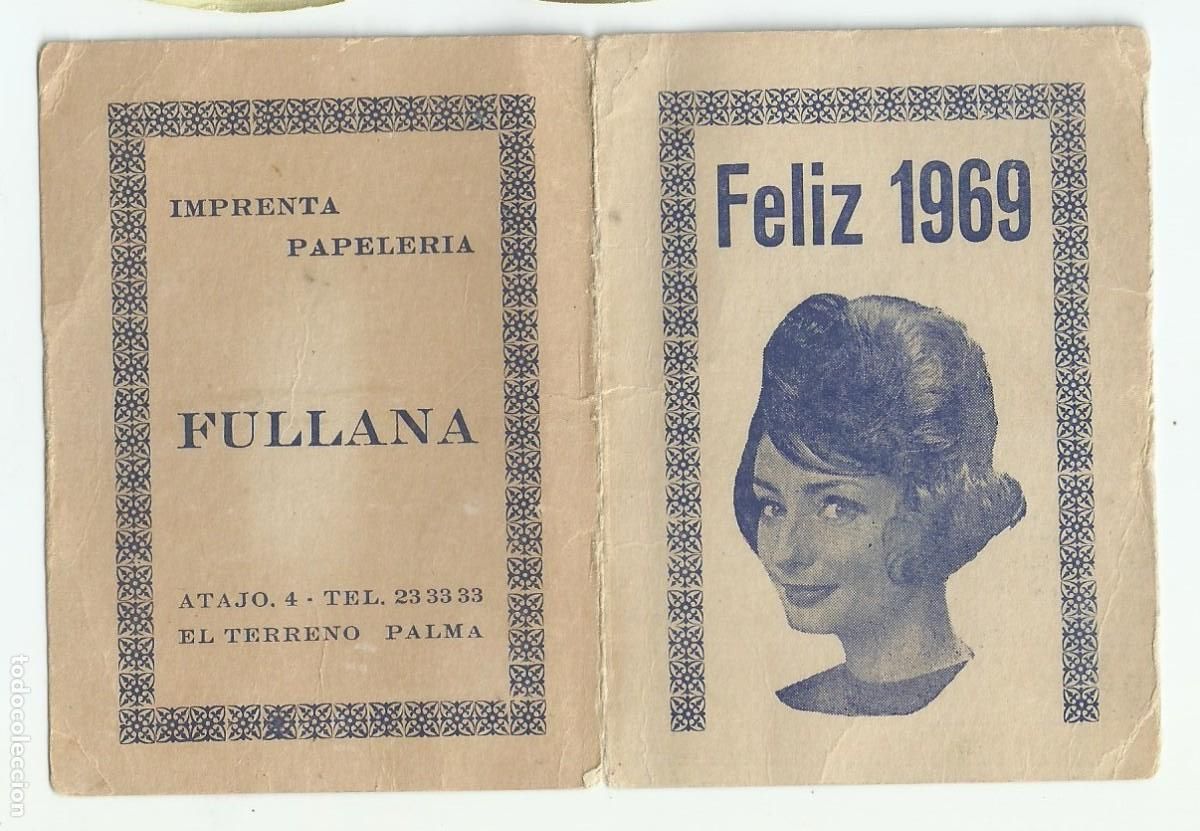 Coleccionismo calendarios: Almanaque / calendario de Bolsillo. Feliz 1969. Cine Moderno. Palma de Mallorca.