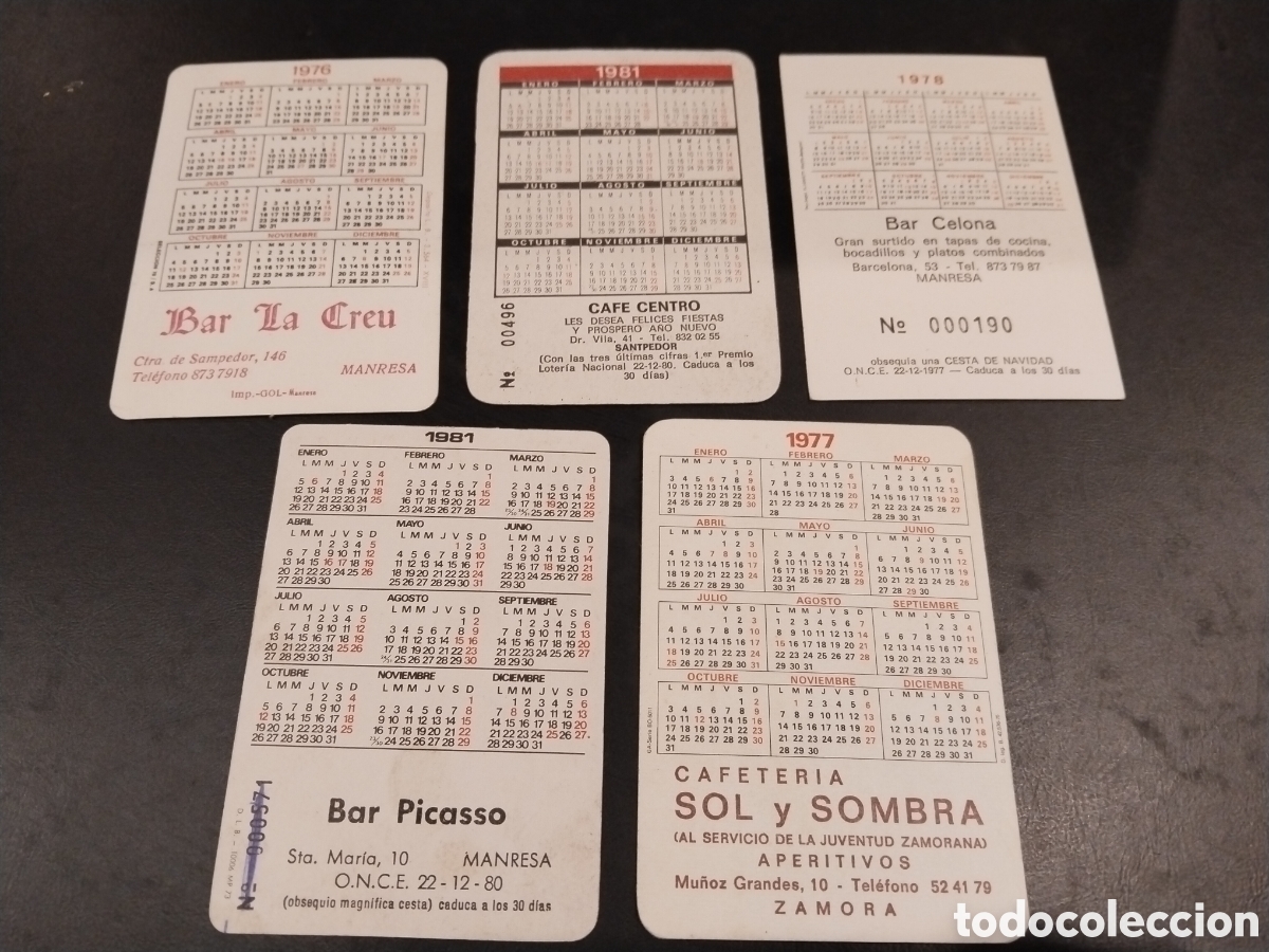 Colecionismo Calend&aacute;rios: Lote de 5 Calendarios Er&oacute;ticos. A&ntilde;os 1976,77,78,1981(2)