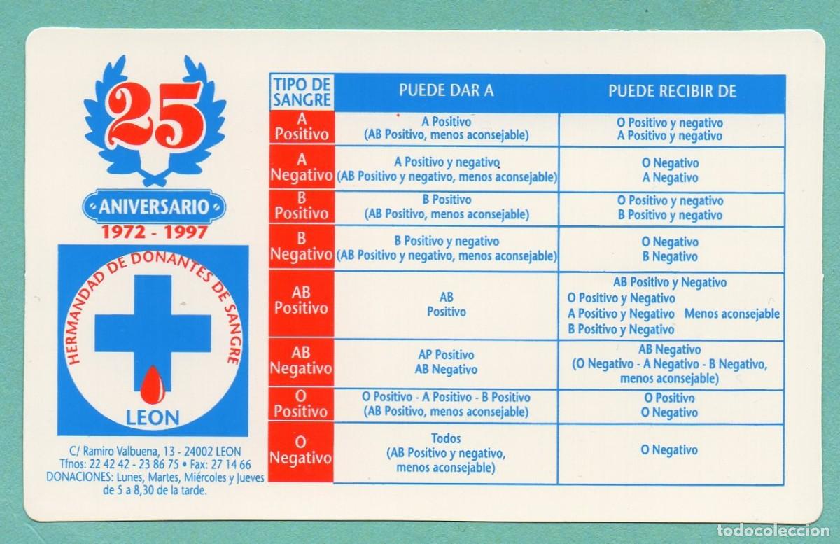 Collezionismo Calendari: Calendario de Publicidad 1997 - HERMANDAD DE DONANTES DE SANGRE - LE&Oacute;N