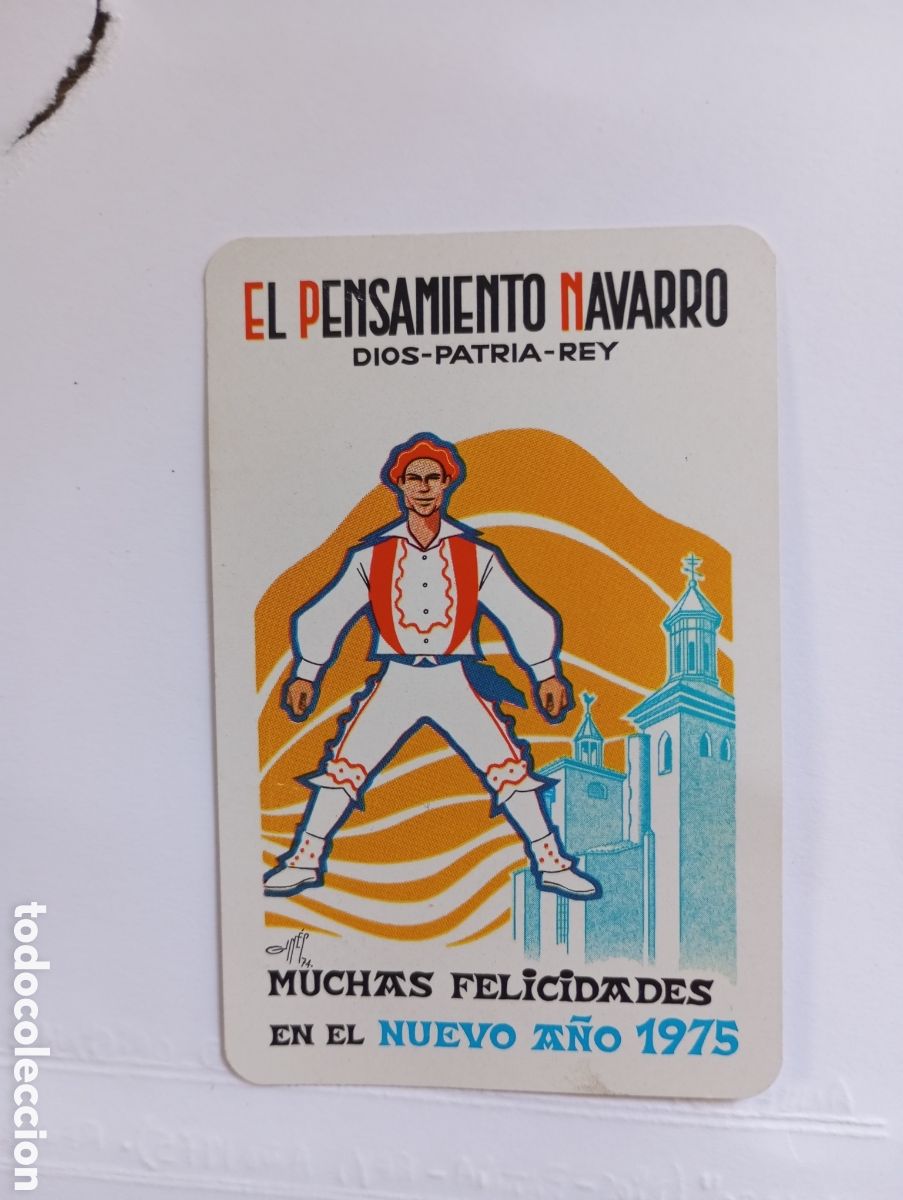 Coleccionismo calendarios: Calendario carlista El pensamiento Navarro Fournier 1975
