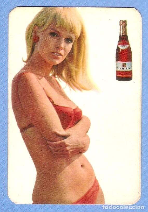 Coleccionismo calendarios: CALENDARIO BOLSILLO A&Ntilde;O 1969 BEBIDAS - CERVEZA- EURO PILS - CHICA - VER FOTO REVERSO