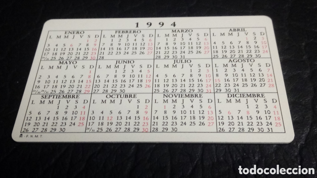 Coleccionismo calendarios: Calendario Fnmt 1994 - Foto 2