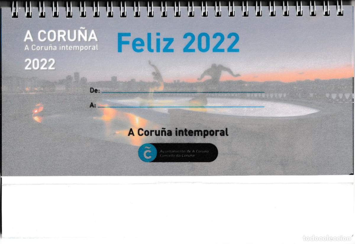 Colecionismo Calend&aacute;rios: Calendario Sobremesa A&ntilde;o 2022 A CORU&Ntilde;A Intemporal Portada Orzan Fuente Surfistas Im&aacute;genes en Blanco