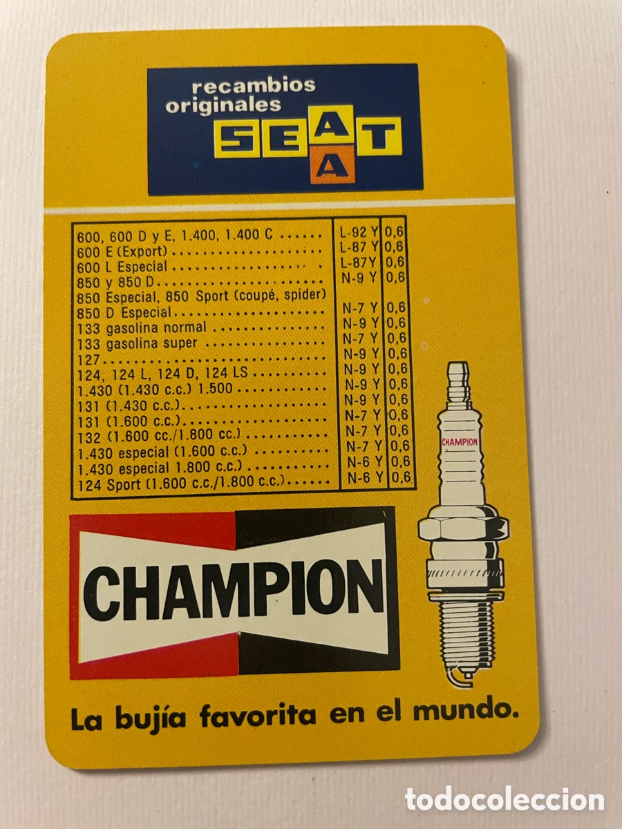 Coleccionismo Calendarios: Calendario Fournier 1976, Champion