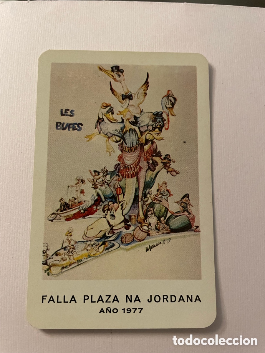 Coleccionismo Calendarios: Calendario Fournier 1977, falla Plaza Na Jordana