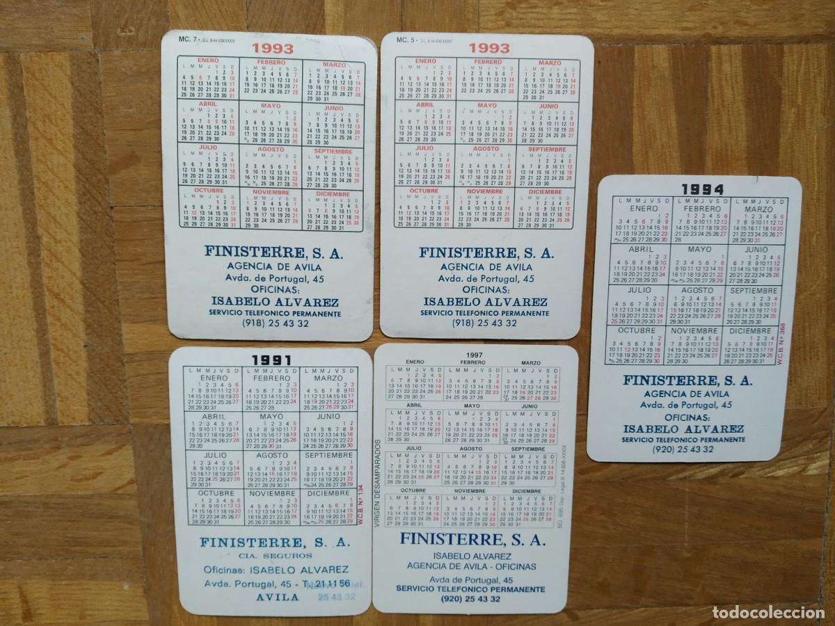 Coleccionismo Calendarios: LOTE 5 CALENDARIOS SEGUROS FINISTERRE AGENCIA DE AVILA A&Ntilde;O 1991 1993 1994 Y 1997 VER FOTOS