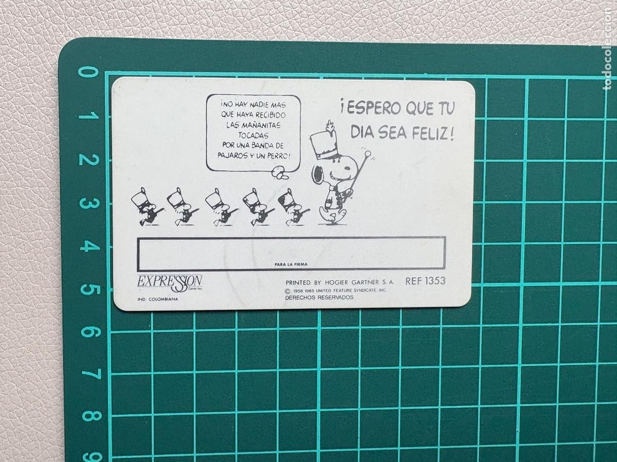 Coleccionismo calendarios: 14. TARJETA SNOOPY REF 1353 EXPRESSION - Foto 2