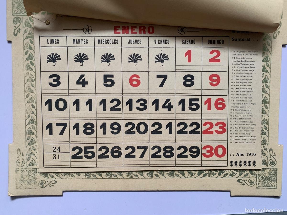 Coleccionismo calendarios: Almanaque mensual de 1916 - Foto 3