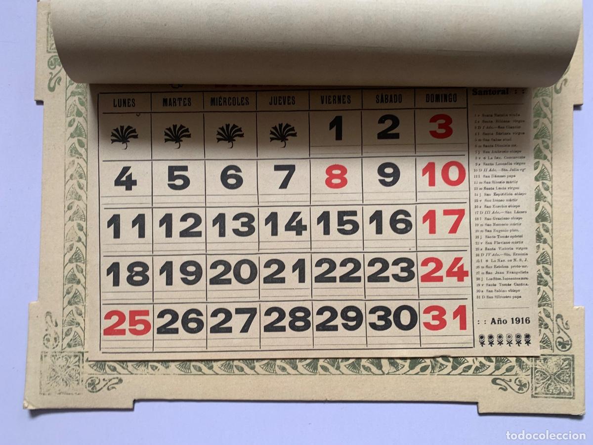 Coleccionismo calendarios: Almanaque mensual de 1916 - Foto 4