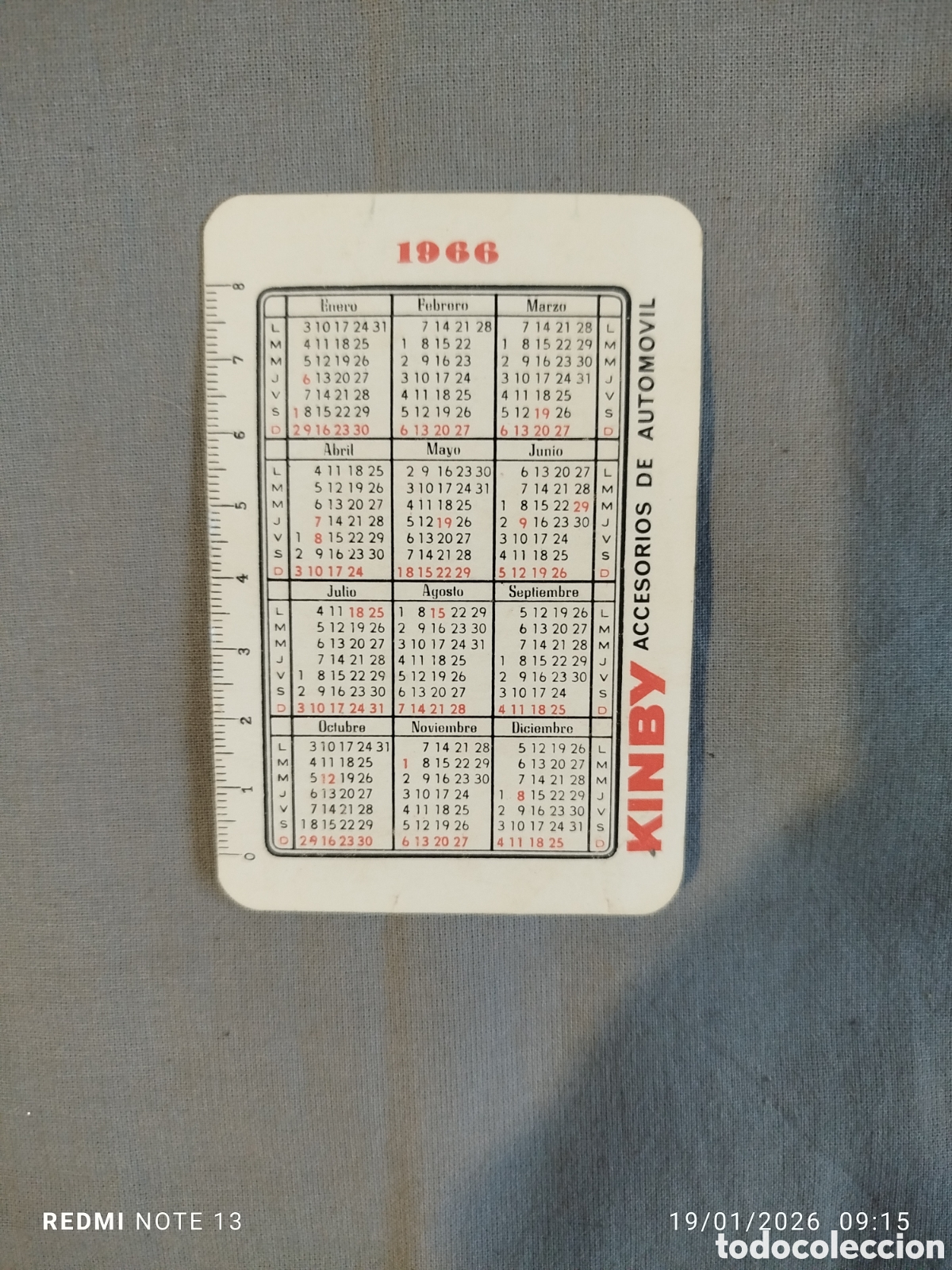 Coleccionismo calendarios: Calendario kimby 1966 - Foto 2