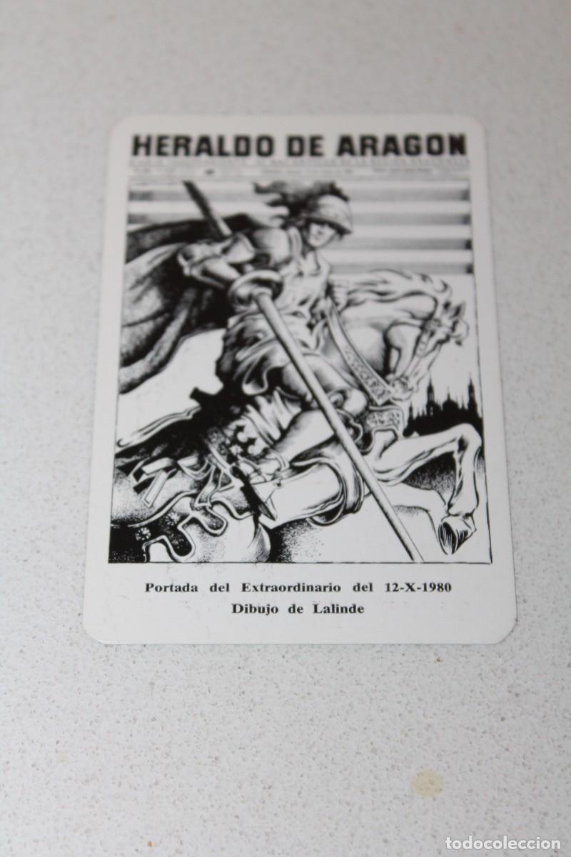 Coleccionismo calendarios: CALENDARIO DE BOLSILLO. HERALDO DE ARAGON. A&Ntilde;O 1981. SAN JORGE. Dibujo de Lalinde. PERFECTO.
