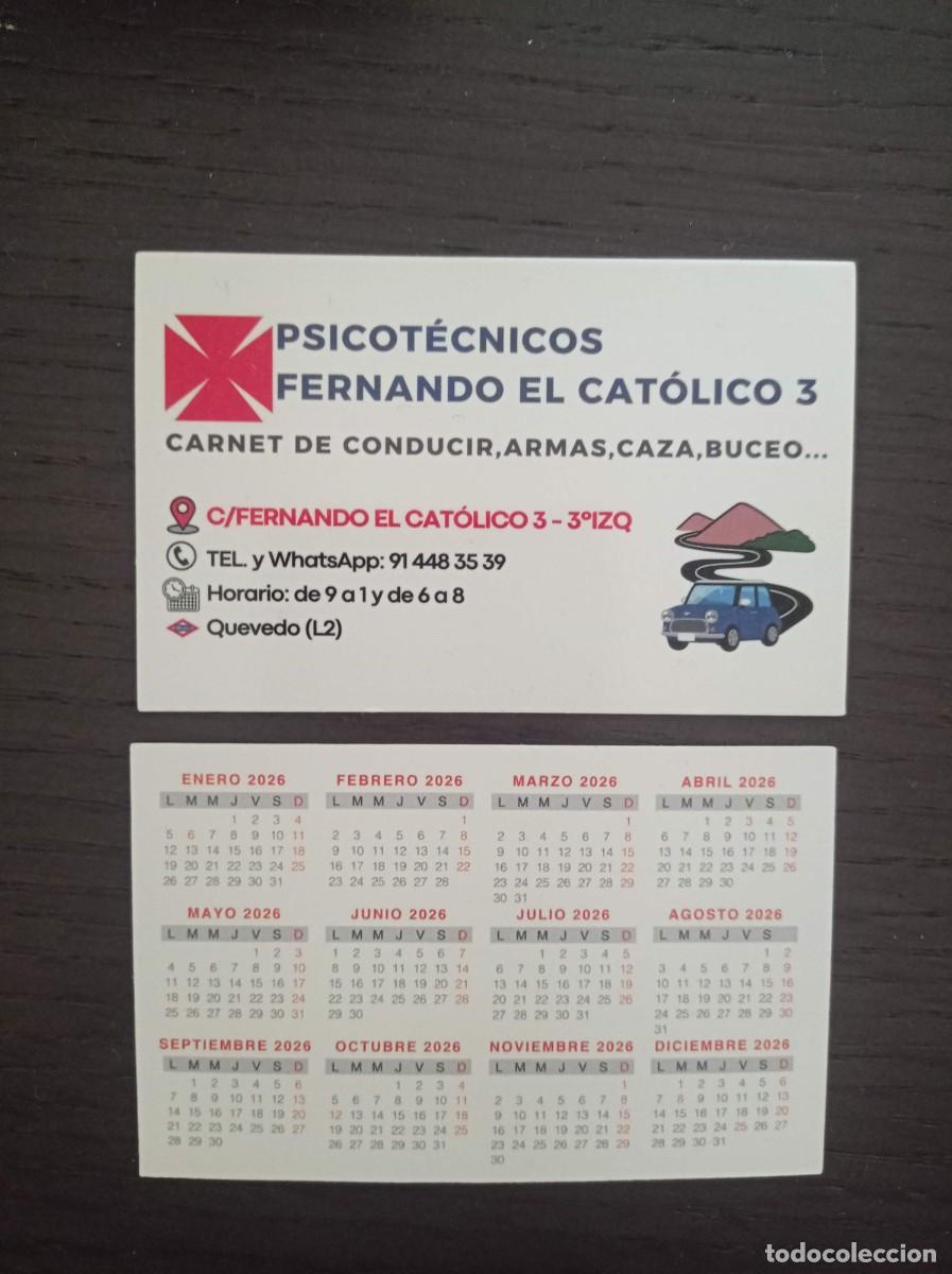 Collectables Calendars: CALENDARIO PUBLICITARIO. PSICOT&Eacute;CNICOS, CARNET DE CONDUCIR, ARMAS, CAZA, BUCEO... A&Ntilde;O 2026