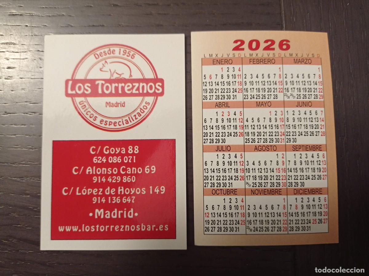 Collectables Calendars: CALENDARIO PUBLICITARIO. BAR LOS TORREZNOS. A&Ntilde;O 2026