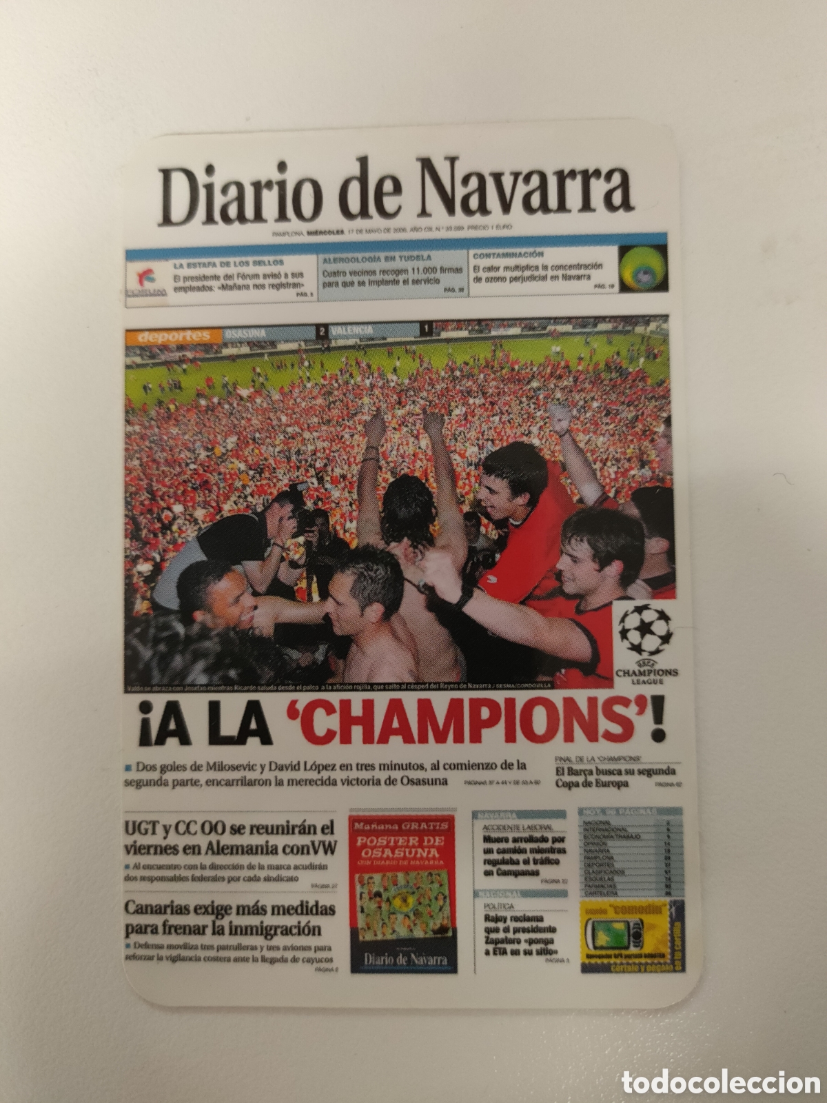 Coleccionismo Calendarios: Calendario bolsillo -DIARIO DE NAVARRA- PERI&Oacute;DICO PRENSA- A&Ntilde;O 2007