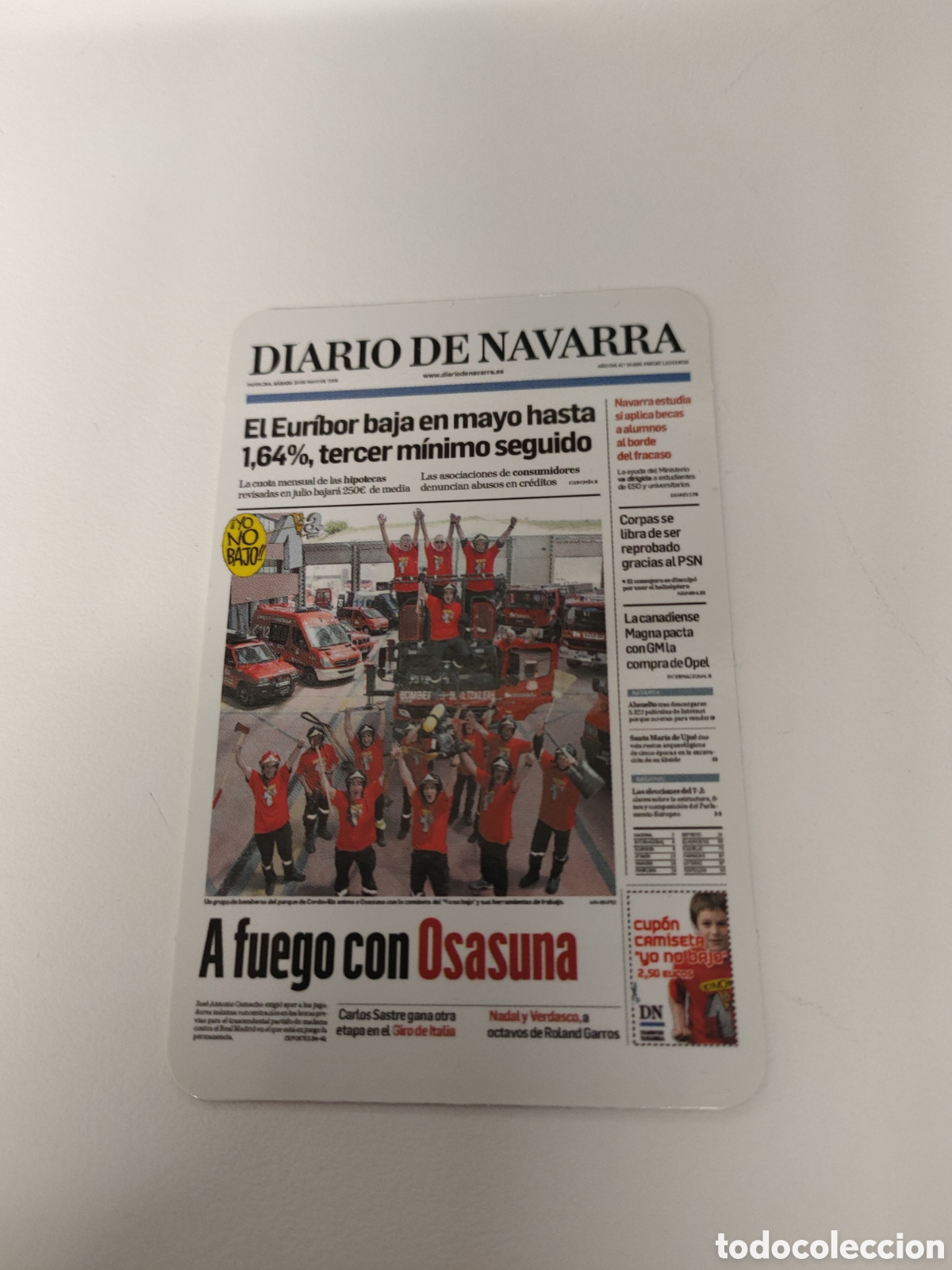 Coleccionismo Calendarios: Calendario bolsillo -DIARIO DE NAVARRA- PERI&Oacute;DICO PRENSA- A&Ntilde;O 2010