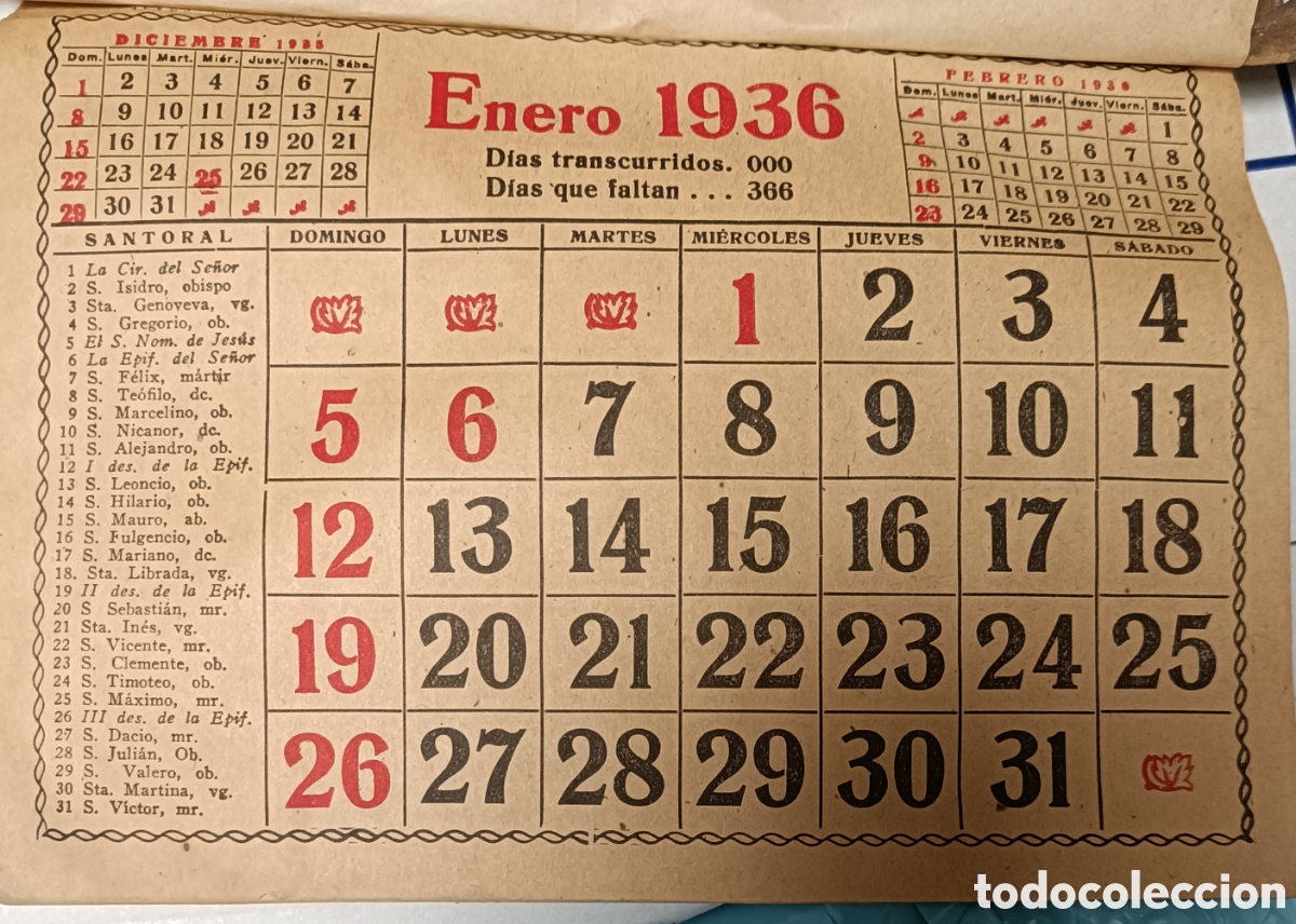 Coleccionismo calendarios: Calendario lamina en relieve - Foto 3
