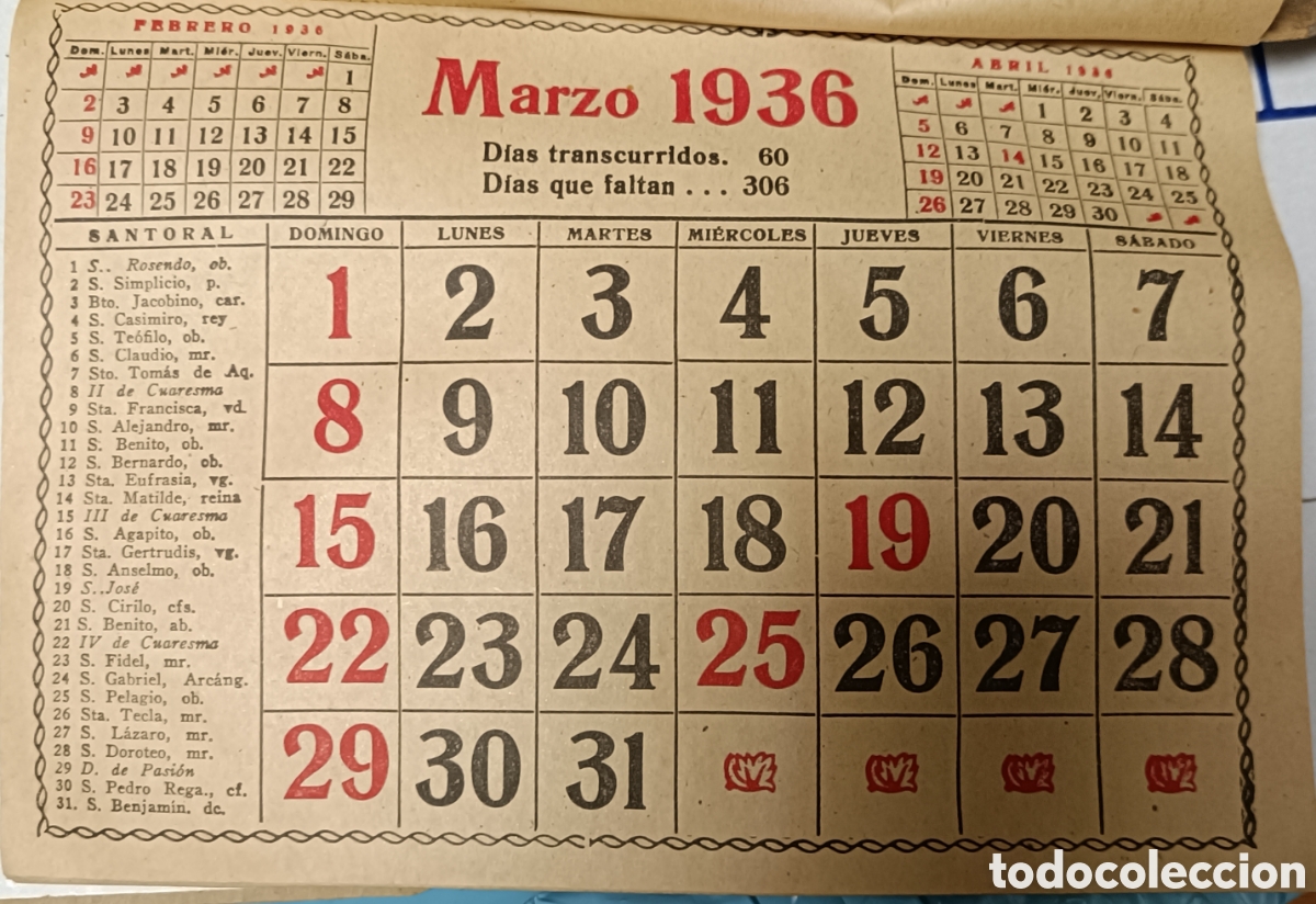 Coleccionismo calendarios: Calendario lamina en relieve - Foto 5
