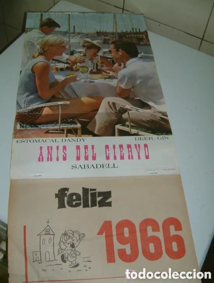 Coleccionismo calendarios: Calendario anis del ciervo 1966 - Foto 1