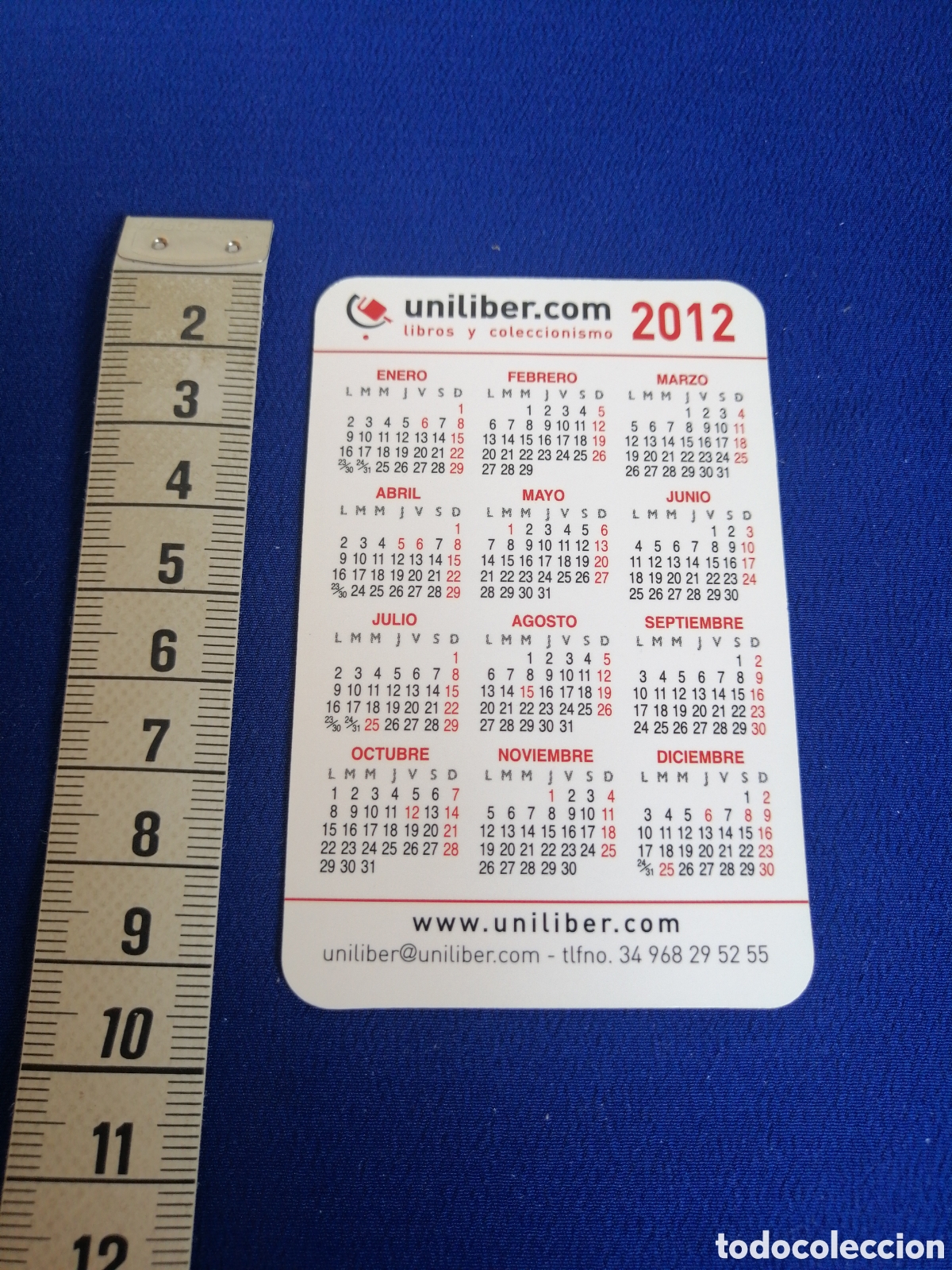 Coleccionismo calendarios: UNILIBER. COM A&Ntilde;O 2012 CALENDARIO - Foto 2