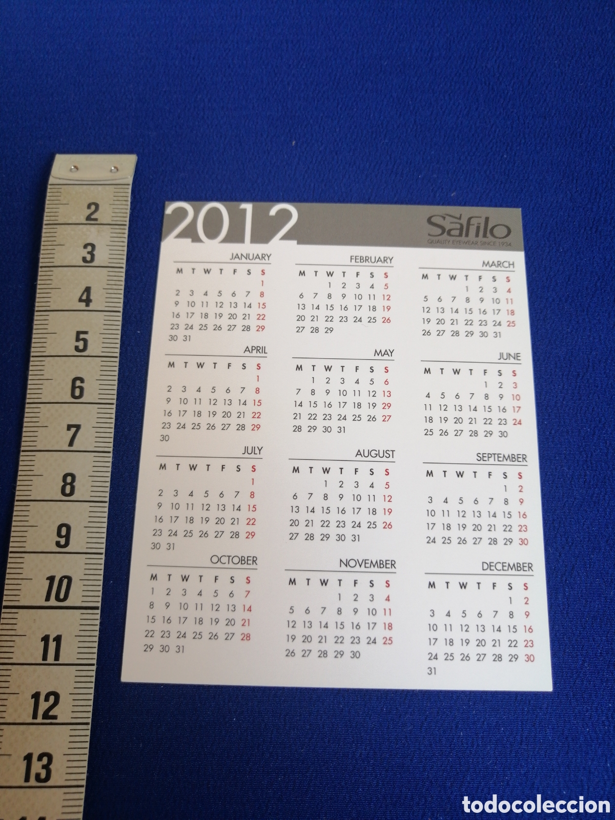 Coleccionismo calendarios: SAFILO A&Ntilde;O 2012 CALENDARIO - Foto 2