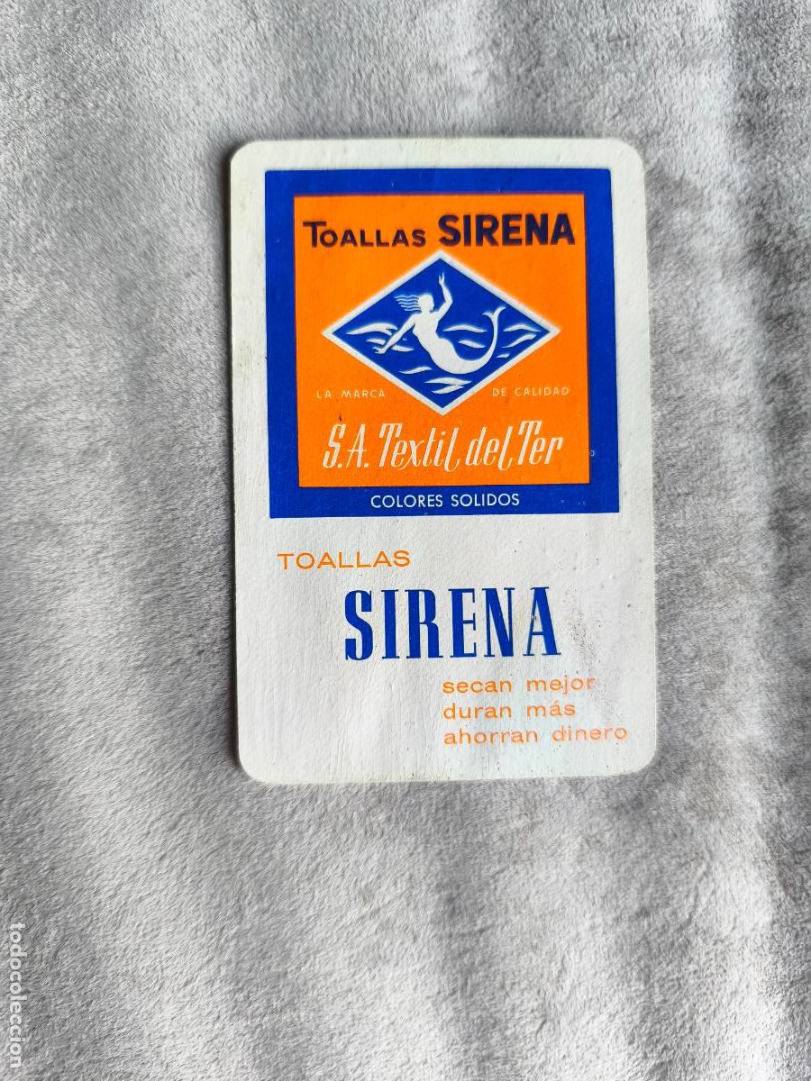 Coleccionismo Calendarios: CALENDARIO FOURNIER 1963 TOALLAS SIRENA