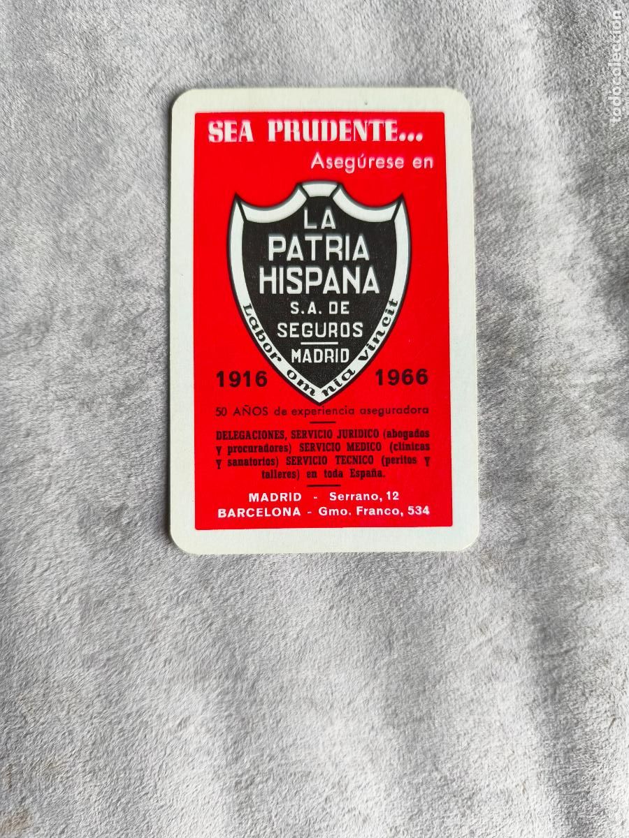 Coleccionismo Calendarios: CALENDARIO FOURNIER 1966 LA PATRIA HISPANA, SA - SEGUROS