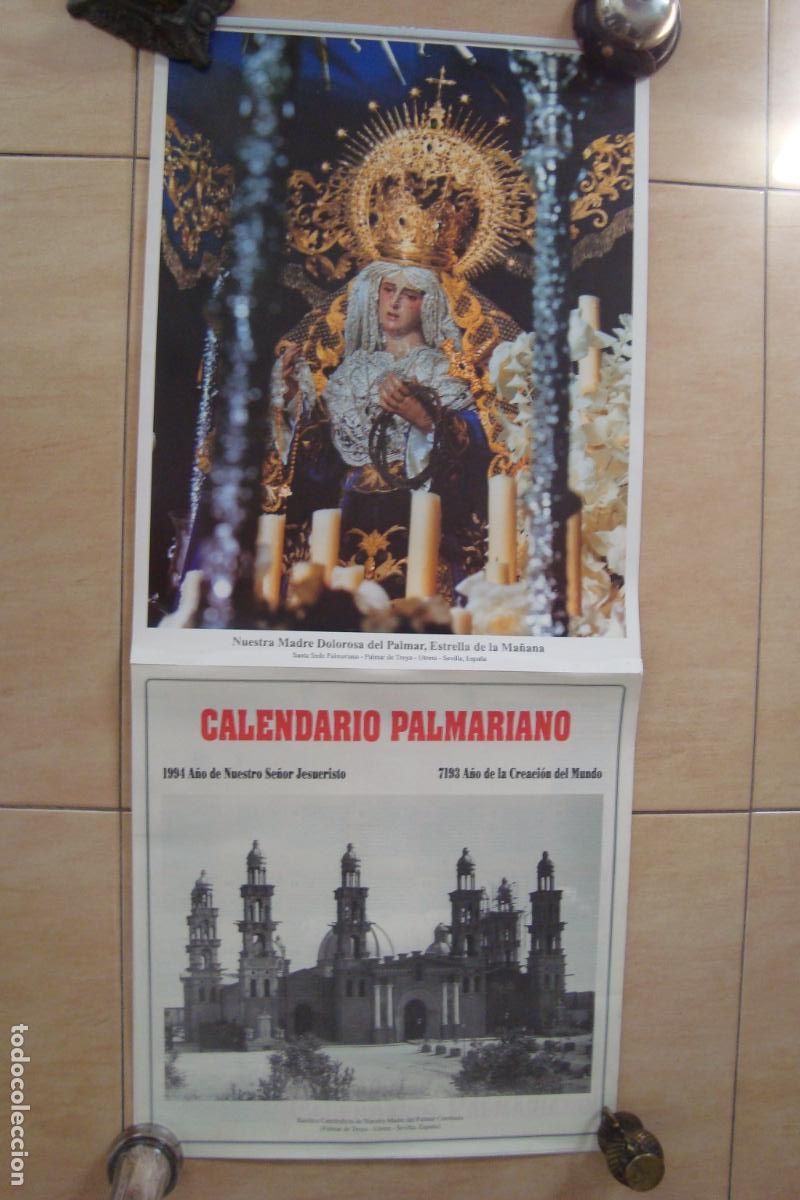 Coleccionismo Calendarios: ANTIGUO CALENDARIO PALMARIANO PALMAR DE TROYA. NUESTRA MADRE DOLOROSA. 1994 ( DE PARED)