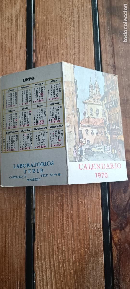 Coleccionismo Calendarios: Calendario de mano a&ntilde;o 1970 - Laboratorios Tebib